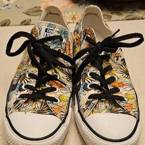 Converse Women's Floral Sneakers - Black and Multi-Color